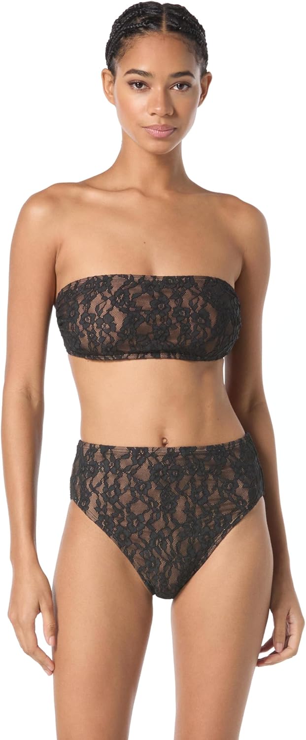 Michael Kors Swimwear Женский топ-бандо с кружевом, Black
Michael Kors Swimwear Женский топ-бандо с кружевом, Black