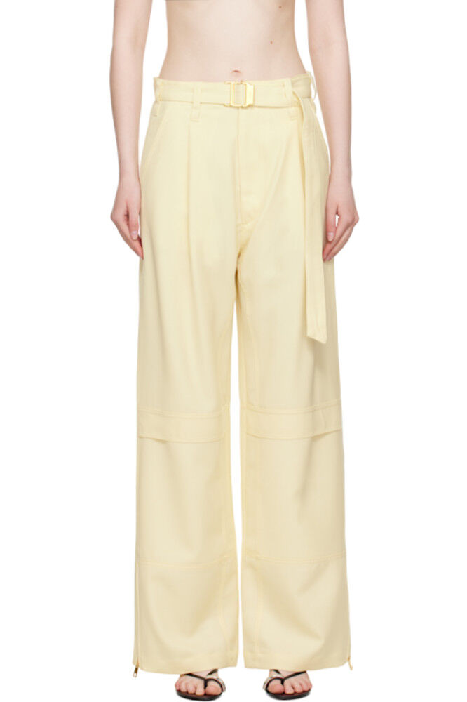 Желтые шерстяные брюки-карго AMI Paris
Желтые шерстяные брюки-карго AMI Paris