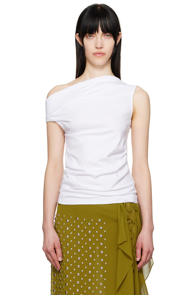 Джерси-топ с открытыми плечами Dries Van Noten, белый
Джерси-топ с открытыми плечами Dries Van Noten, белый