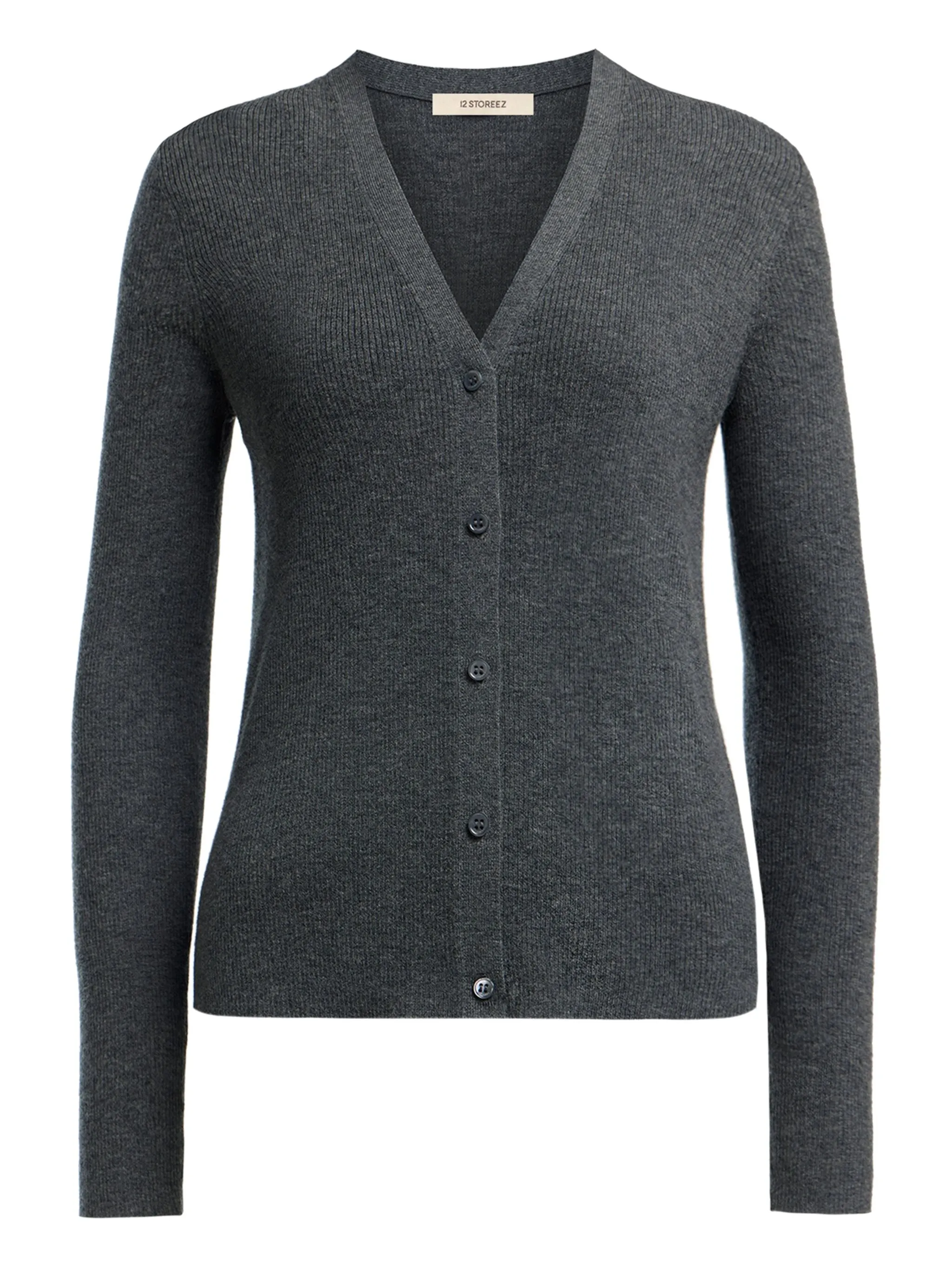 Кардиган в рубчик с V-образным вырезом 12 Storeez, серый
Кардиган в рубчик с V-образным вырезом 12 Storeez, серый