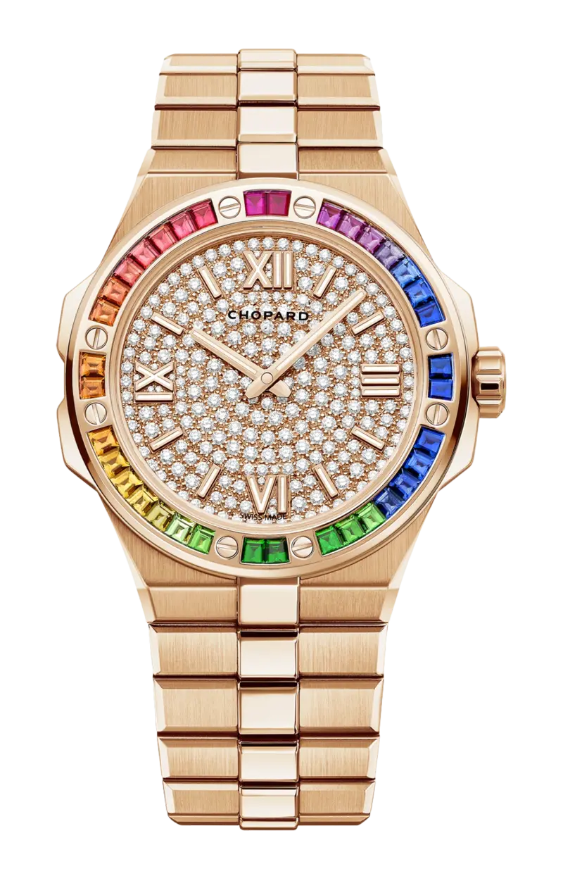 Alpine eagle 41 мм, автоматические часы, этичное розовое золото, бриллианты, цветные сапфиры - 295363-5011 CHOPARD
Alpine eagle 41 мм, автоматические часы, этичное розовое золото, бриллианты, цветные сапфиры - 295363-5011 CHOPARD