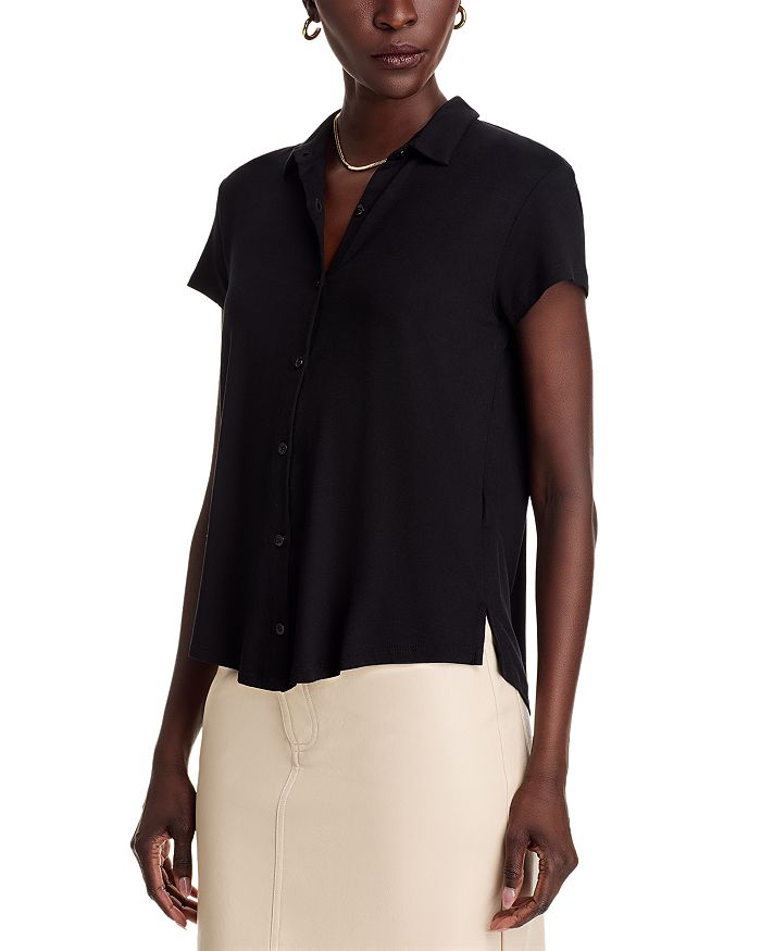 Топ с плиссировкой на спине Majestic Filatures, черный
Топ с плиссировкой на спине Majestic Filatures, черный