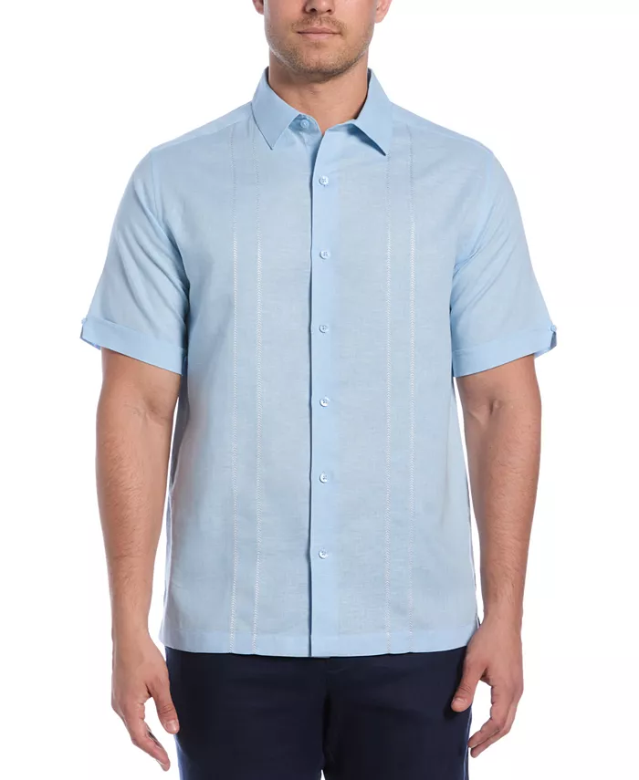 Мужская льняная рубашка с коротким рукавом, панелями и застежкой на пуговицы Camp Shirt Cubavera, синий
Мужская льняная рубашка с коротким рукавом, панелями и застежкой на пуговицы Camp Shirt Cubavera, синий