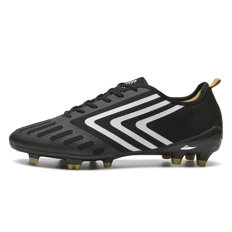 Kuding Футбольные бутсы FG Rubber Long Studs с противоскользящими шипами унисекс черные для искусственного покрытия, цвет Black Turf 
Kuding Футбольные бутсы FG Rubber Long Studs с противоскользящими шипами унисекс черные для искусственного покрытия, цвет Black Turf