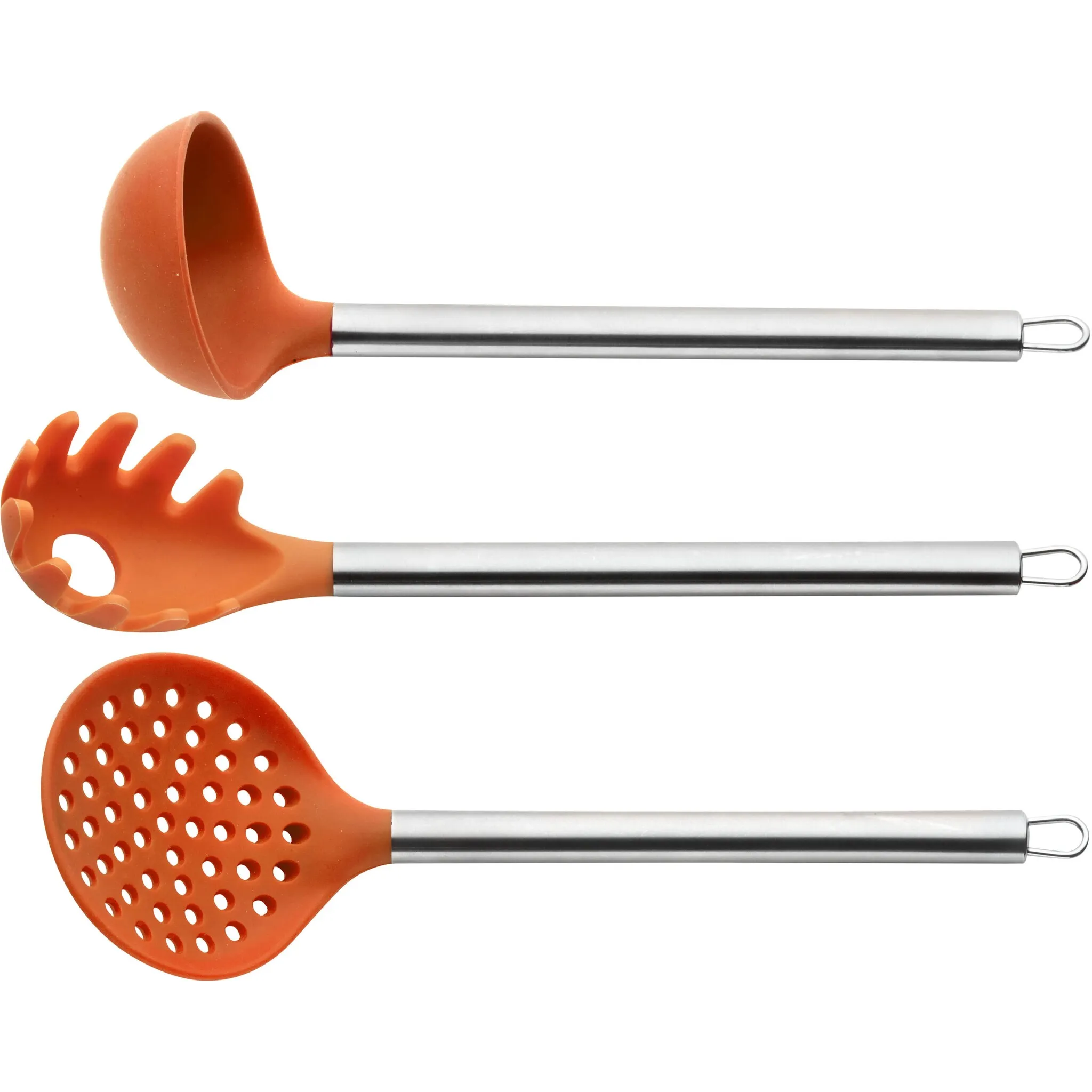 Набор кухонных столовых приборов PINTINOX «Silicone Orange», (набор, 3 предмета), (ковш, ложка для спагетти, шумовка), нержавеющая сталь/силикон, цвет edelstahlfarben/orange
Набор кухонных столовых приборов PINTINOX «Silicone Orange», (набор, 3 предмета), (ковш, ложка для спагетти, шумовка), нержавеющая сталь/силикон, цвет edelstahlfarben/orange