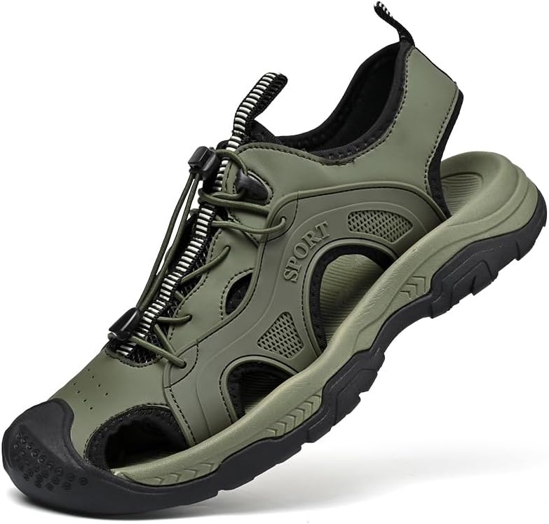 Мужские сандалии Tsuukuie, спортивные походные с закрытым носком, летние пляжные водные туфли, кожаные сандалии-рыбак, зеленый
Мужские сандалии Tsuukuie, спортивные походные с закрытым носком, летние пляжные водные туфли, кожаные сандалии-рыбак, зеленый