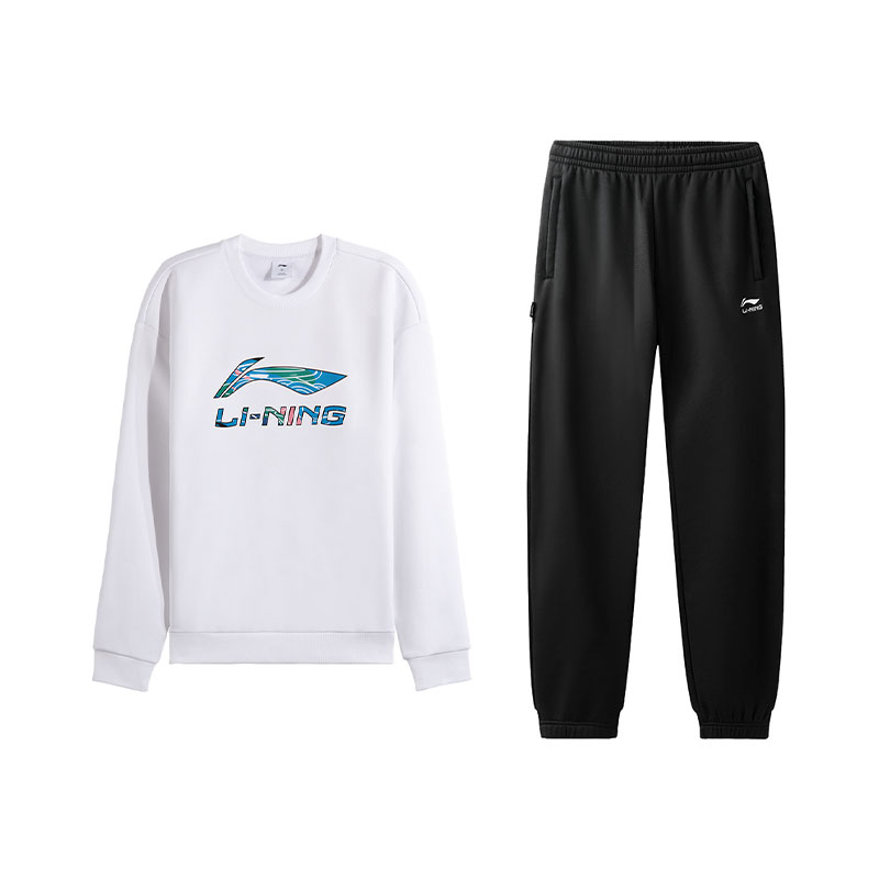 LiNing Повседневная спортивная одежда унисекс, белый top+черный pants
LiNing Повседневная спортивная одежда унисекс, белый top+черный pants