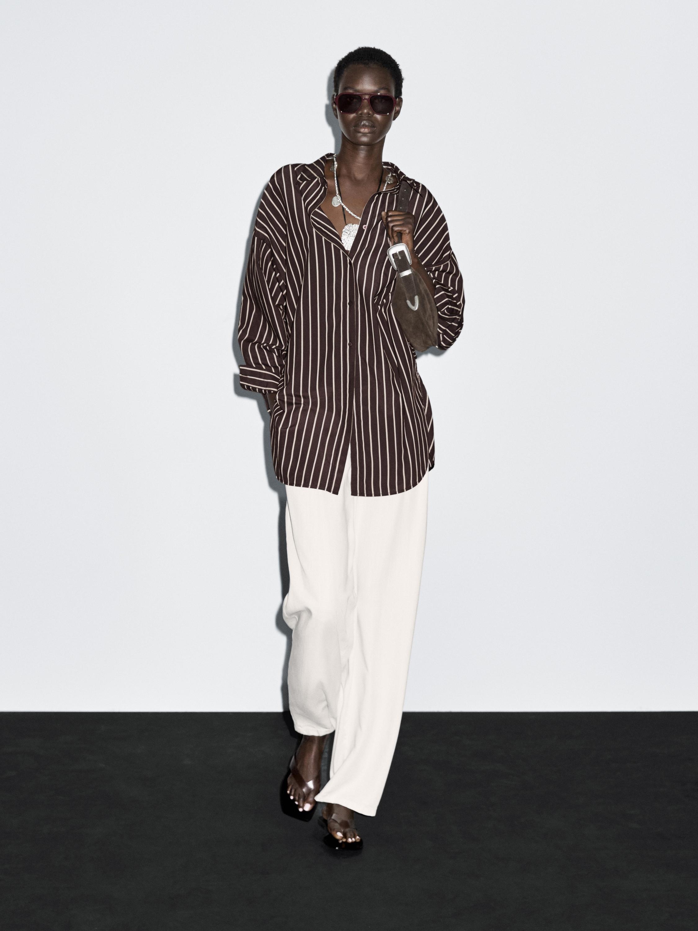 Свободная полосатая рубашка Massimo Dutti, коричневый
Свободная полосатая рубашка Massimo Dutti, коричневый