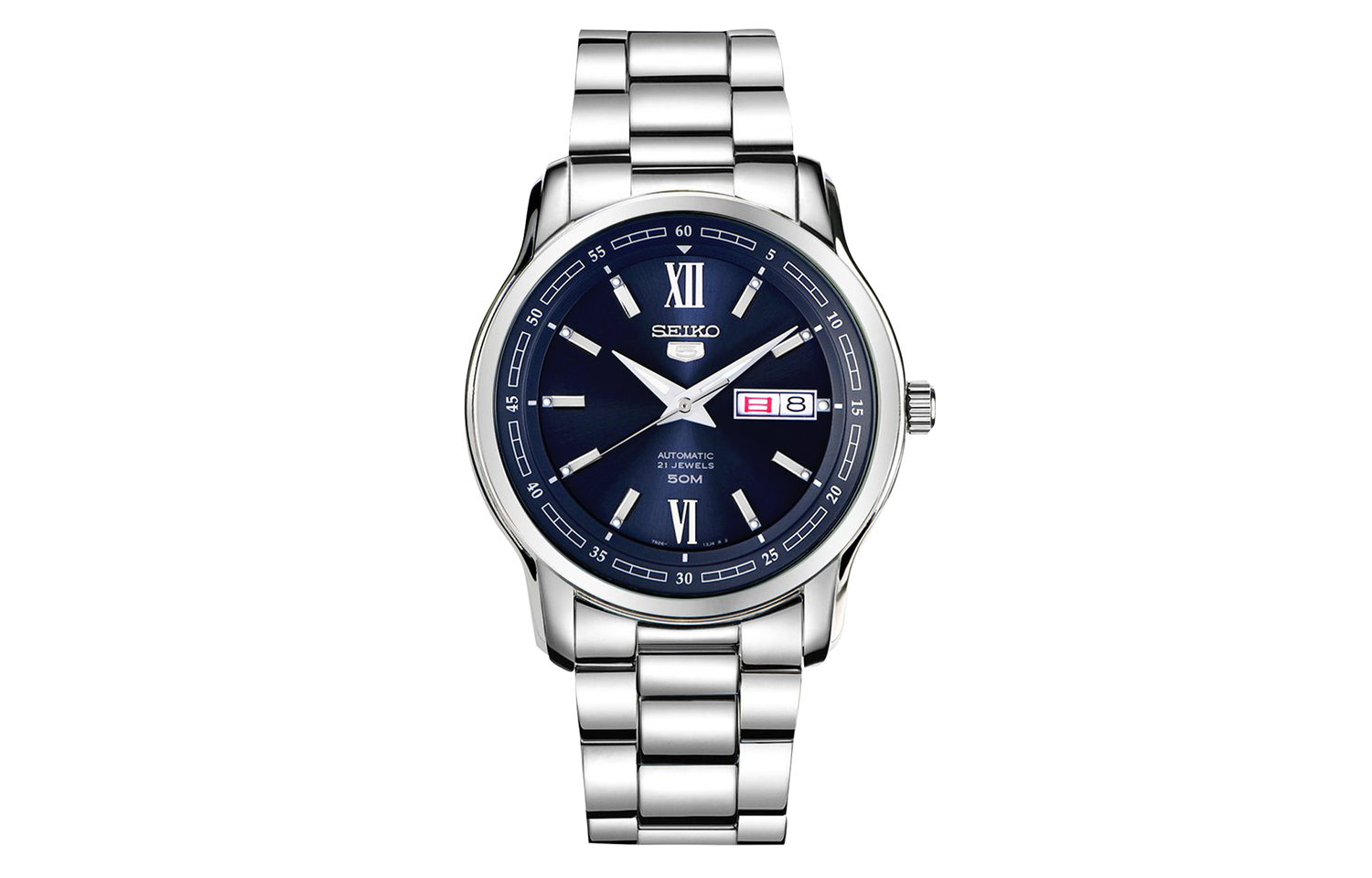 SEIKO Механические часы на стальном браслете для мужчин, синий циферблат SNKP17K1
SEIKO Механические часы на стальном браслете для мужчин, синий циферблат SNKP17K1