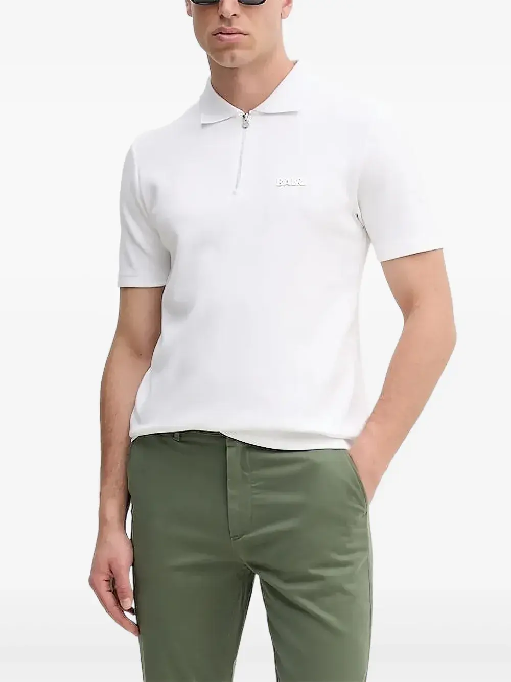 Рубашка поло с воротником на молнии и логотипом BALR., белый
Рубашка поло с воротником на молнии и логотипом BALR., белый