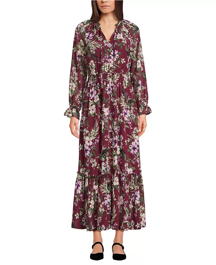 Женское шифоновое платье миди Lands' End, фиолетовый
Женское шифоновое платье миди Lands' End, фиолетовый