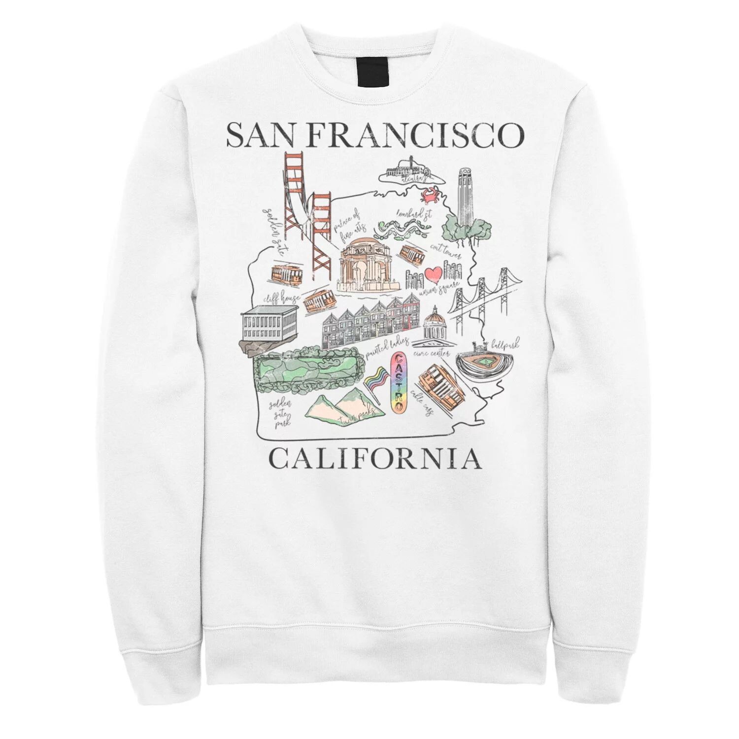 Мужской модный свитшот с мультяшной картой Сан-Франциско и достопримечательностями Licensed Character
Мужской модный свитшот с мультяшной картой Сан-Франциско и достопримечательностями Licensed Character