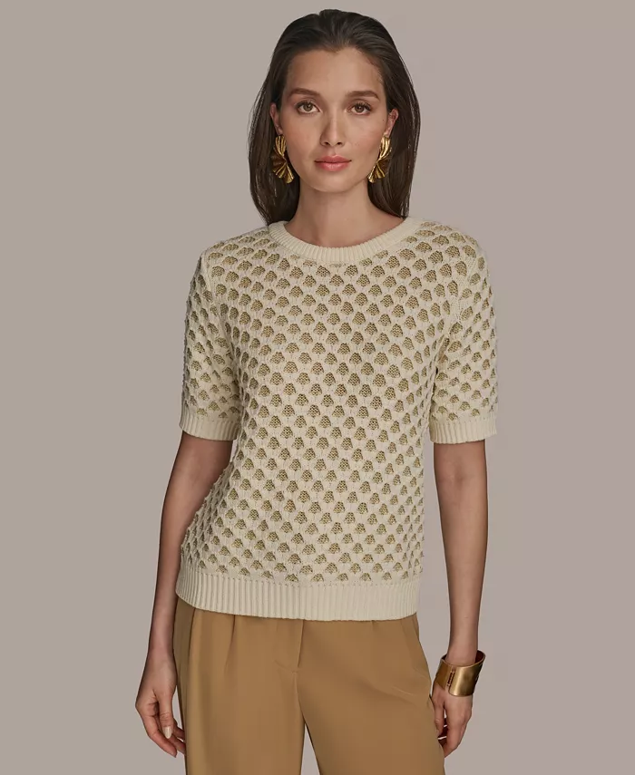 Женский двухцветный свитер с узором «соты» Donna Karan New York, желтый
Женский двухцветный свитер с узором «соты» Donna Karan New York, желтый