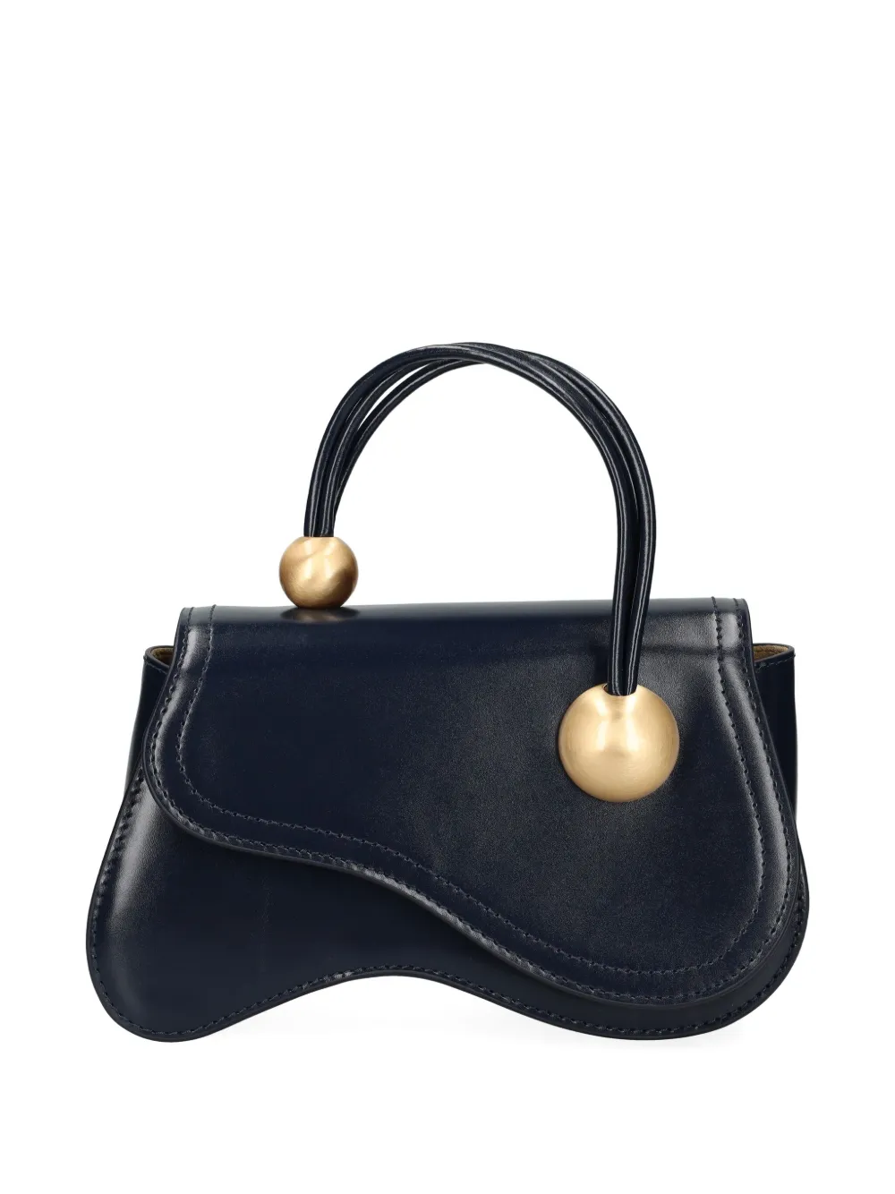 Кожаная сумка-тоут с изогнутой ручкой Cult Gaia, черный 
Кожаная сумка-тоут с изогнутой ручкой Cult Gaia, черный