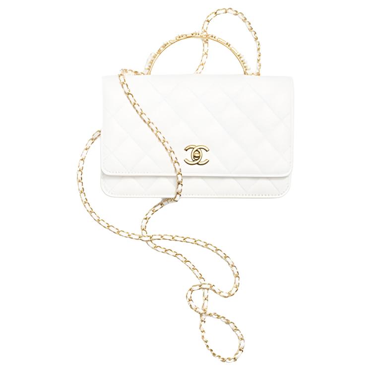 CHANEL Барашковая кожаная сумка через плечо женская белая 
CHANEL Барашковая кожаная сумка через плечо женская белая