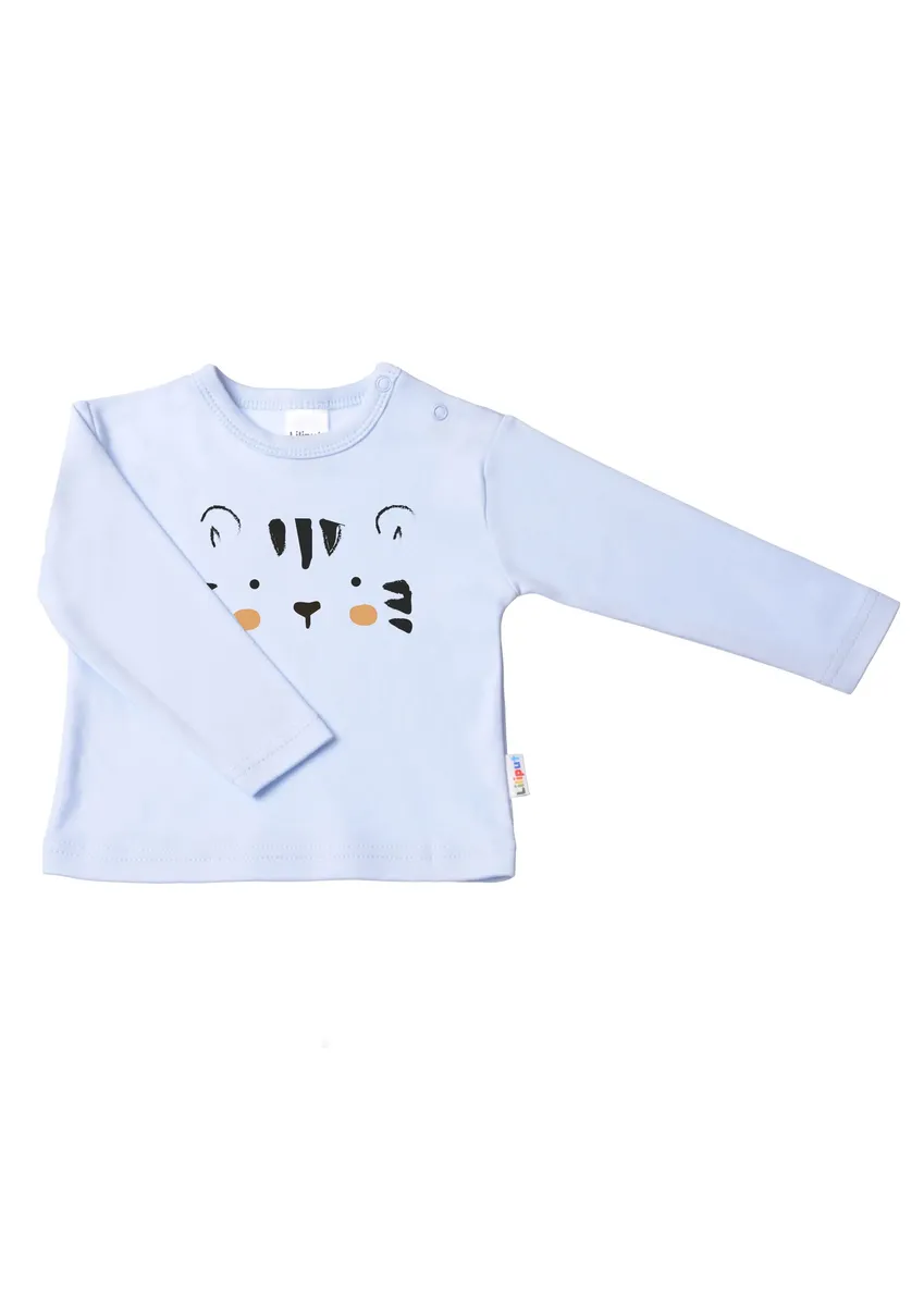 Лилипутская рубашка с длинными рукавами "Тигр" и кнопками на плече Liliput, голубой 
Лилипутская рубашка с длинными рукавами "Тигр" и кнопками на плече Liliput, голубой