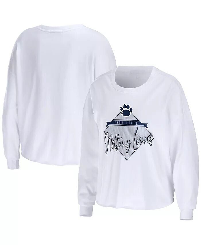 Женская белая укороченная футболка с длинными рукавами Penn State Nittany Lions Diamond Wear By Erin Andrews
Женская белая укороченная футболка с длинными рукавами Penn State Nittany Lions Diamond Wear By Erin Andrews