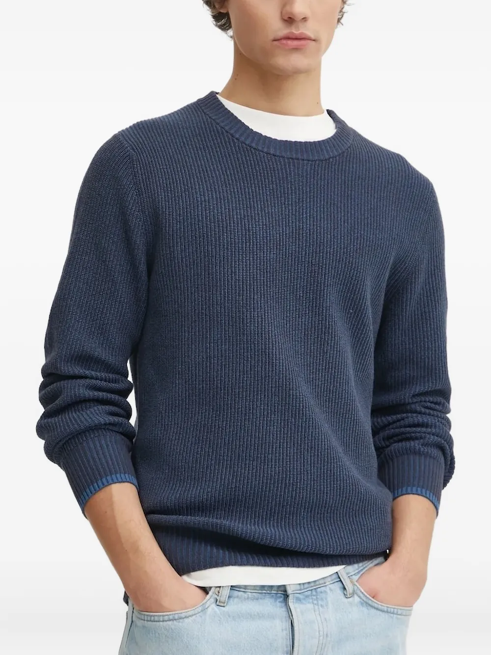 Ребристый джемпер с круглым вырезом Marc O'Polo, синий
Ребристый джемпер с круглым вырезом Marc O'Polo, синий