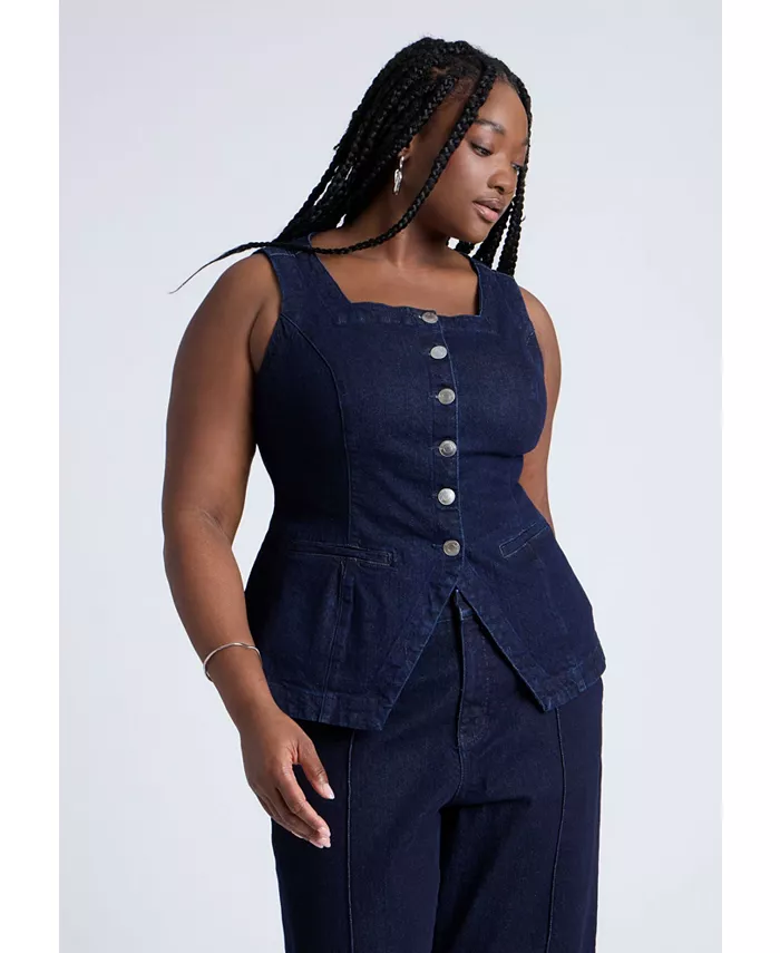 Джинсовый жилет больших размеров ELOQUII, синий
Джинсовый жилет больших размеров ELOQUII, синий