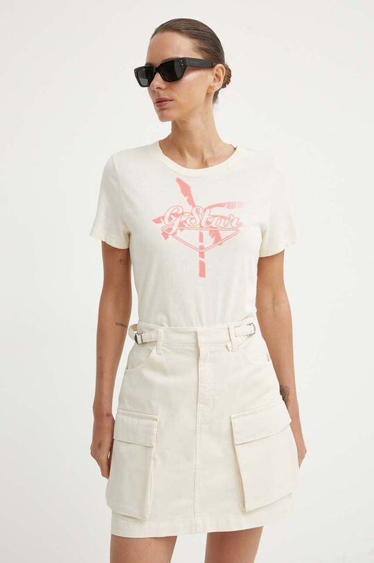 Хлопковая футболка G-Star Raw, бежевый
Хлопковая футболка G-Star Raw, бежевый