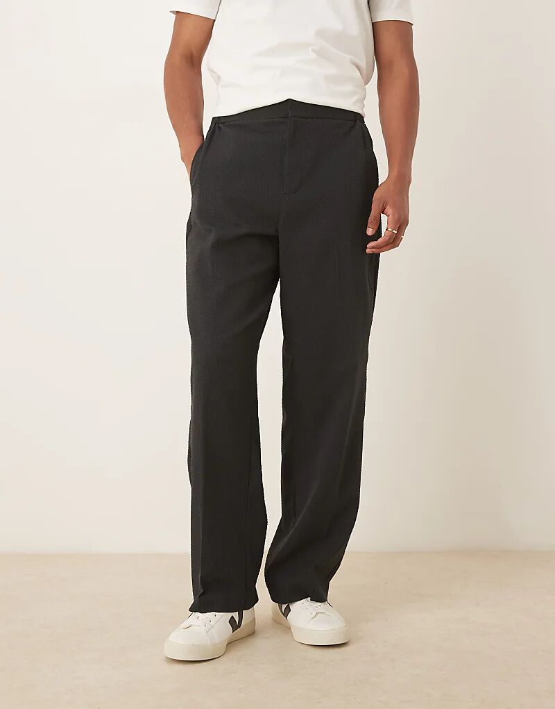 Элегантные брюки-клеш ASOS DESIGN из черного сирсакера с эластичной талией
Элегантные брюки-клеш ASOS DESIGN из черного сирсакера с эластичной талией