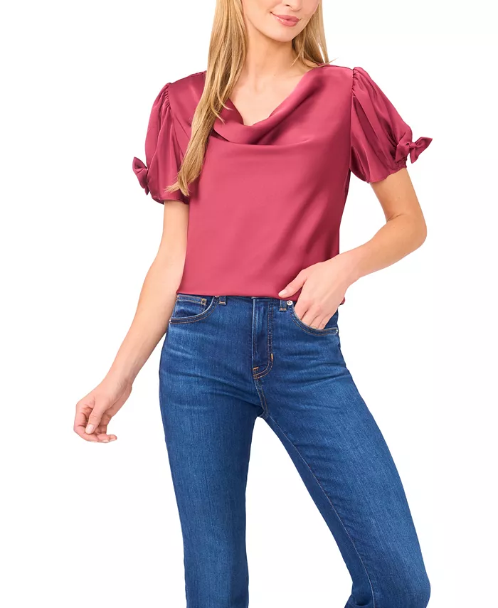 Женский топ с воротником-хомут и короткими рукавами CeCe, фиолетовый
Женский топ с воротником-хомут и короткими рукавами CeCe, фиолетовый