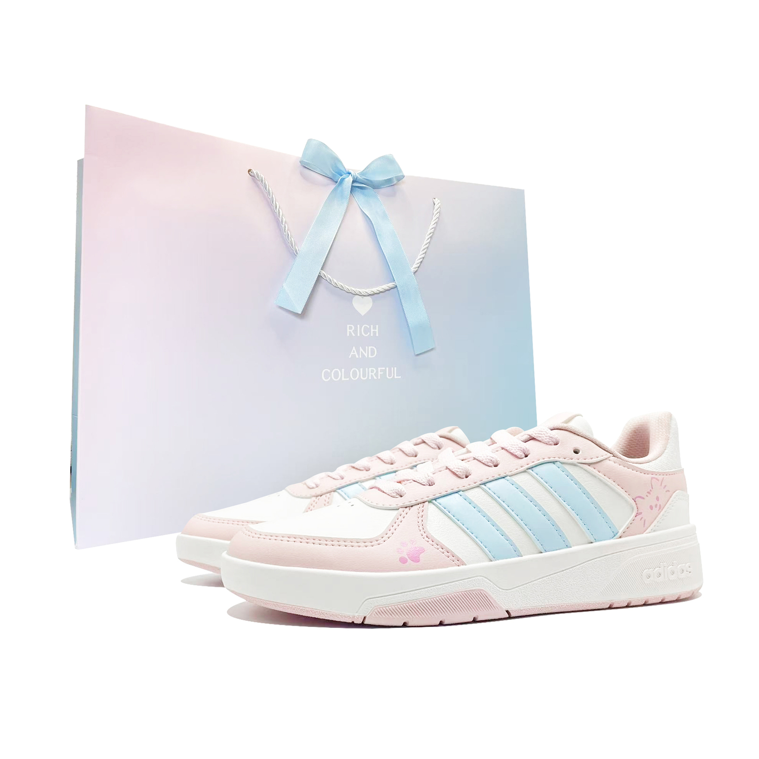 Adidas Courtbeat Skateboard Shoes Unisex Low top Pink/White/Blue
Adidas Courtbeat Skateboard Shoes Unisex Low top Pink/White/Blue