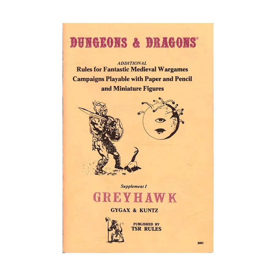 Supplement #1 - Greyhawk (9th-10th Printings), Basic Dungeons & Dragons (Original Edition) - Box Sets & Core Rules, мягкая обложка
Supplement #1 - Greyhawk (9th-10th Printings), Basic Dungeons & Dragons (Original Edition) - Box Sets & Core Rules, мягкая обложка