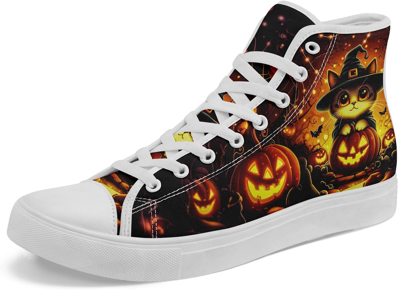 Кеды на высокой подошве из холста для мужчин и женщин на Хэллоуин, с рисунками тыквы, призрака и черепа, дышащие, на плоской подошве, для повседневной ходьбы Awsole, белый/черный/желтый/коричневый
Кеды на высокой подошве из холста для мужчин и женщин на Хэллоуин, с рисунками тыквы, призрака и черепа, дышащие, на плоской подошве, для повседневной ходьбы Awsole, белый/черный/желтый/коричневый