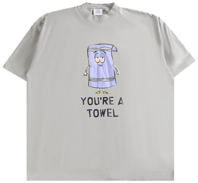 Футболка Vetements I'm A Towel Oversized T-Shirt 'Grey Melange', серый 
Футболка Vetements I'm A Towel Oversized T-Shirt 'Grey Melange', серый