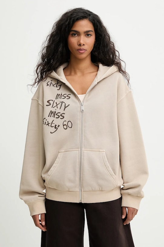 Хлопковая толстовка Miss Sixty, бежевый
Хлопковая толстовка Miss Sixty, бежевый