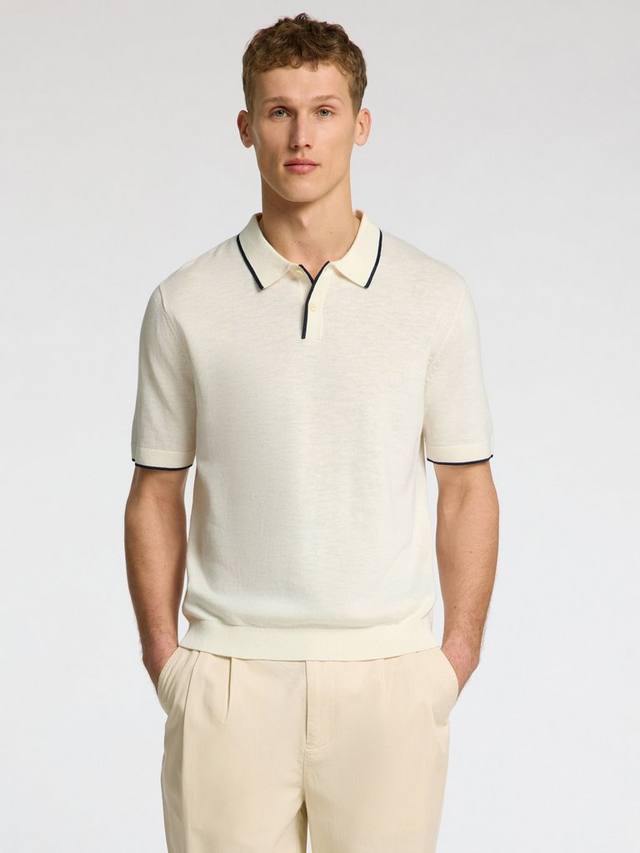 Хлопковая поло с добавлением льна классического кроя Selected, Egret Sky Captain
Хлопковая поло с добавлением льна классического кроя Selected, Egret Sky Captain