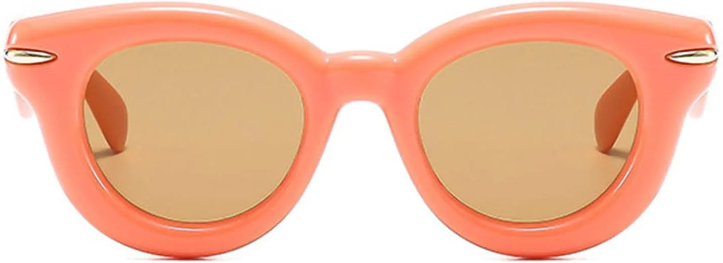 Willochra Y2K Женские модные овальные солнцезащитные очки конфетных цветов Ретро с заклепками Мужские трендовые панк круглые солнцезащитные очки UV400, Beige+pink
Willochra Y2K Женские модные овальные солнцезащитные очки конфетных цветов Ретро с заклепками Мужские трендовые панк круглые солнцезащитные очки UV400, Beige+pink