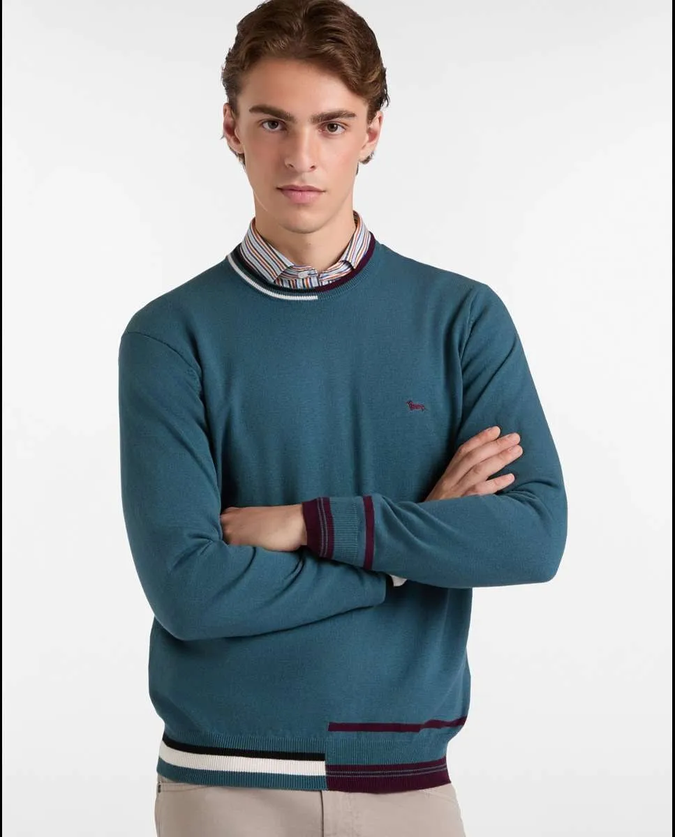 Мужской джемпер с круглым вырезом и деталями Harmont&Blaine, синий
Мужской джемпер с круглым вырезом и деталями Harmont&Blaine, синий