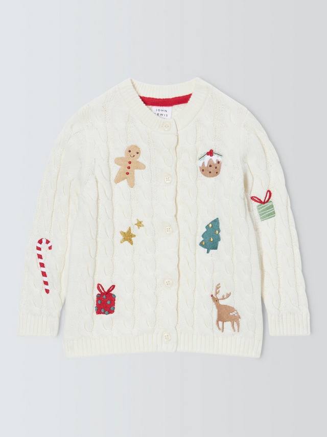 Детский кардиган с вышивкой на Рождество John Lewis, Natural
Детский кардиган с вышивкой на Рождество John Lewis, Natural