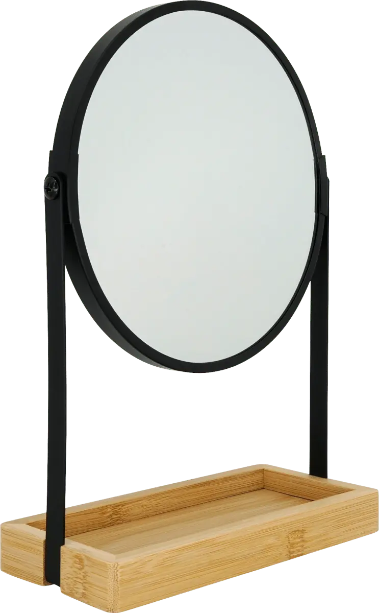 Зеркало-подставка металл/бамбук черный с полкой для хранения 1 шт. Soapland
Зеркало-подставка металл/бамбук черный с полкой для хранения 1 шт. Soapland