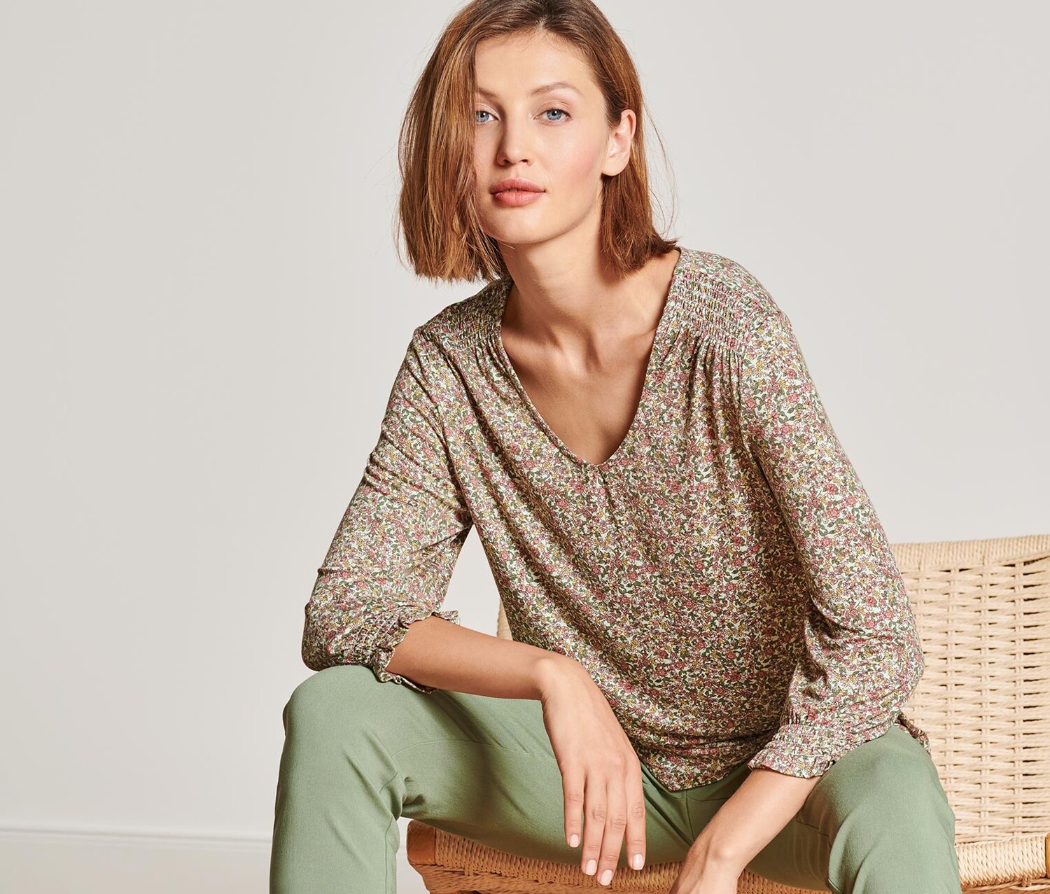 Блузка-рубашка с рукавами 3/4 Tchibo 
Блузка-рубашка с рукавами 3/4 Tchibo