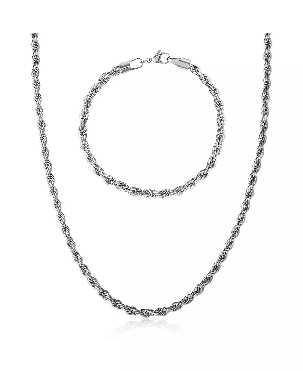 Комплект из цепочки-цепочки из нержавеющей стали (304L) длиной 5 мм и браслета длиной 8,5 дюймов Lucky Brand, silver
Комплект из цепочки-цепочки из нержавеющей стали (304L) длиной 5 мм и браслета длиной 8,5 дюймов Lucky Brand, silver