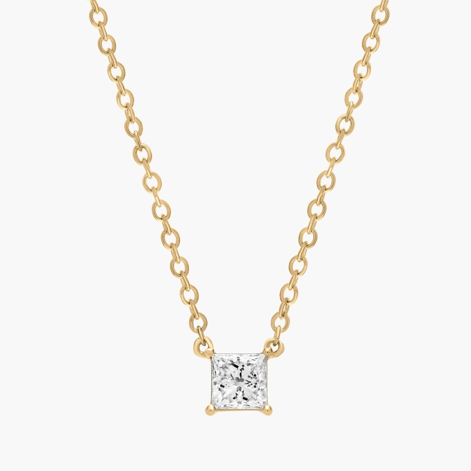 Подвеска с выращенным в лаборатории бриллиантом-солитером огранки «принцесса» из желтого золота 14 карат (1/4 карата, двойной огранки — FG / VS2-SI1) Blue Nile
Подвеска с выращенным в лаборатории бриллиантом-солитером огранки «принцесса» из желтого золота 14 карат (1/4 карата, двойной огранки — FG / VS2-SI1) Blue Nile