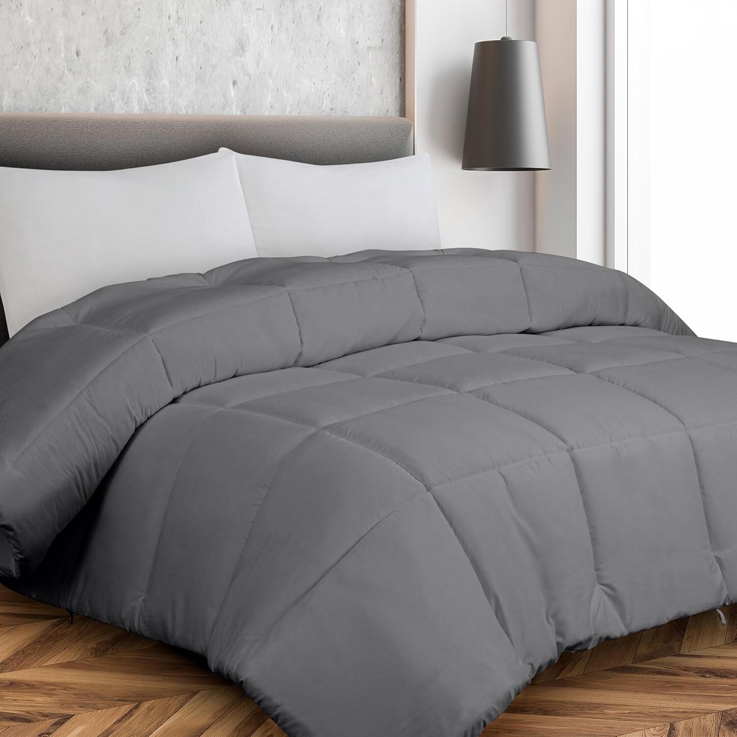ROYALE California King Comforter — всесезонное альтернативное постельное белье — легкое стеганое одеяло с угловой вставкой — мягкое роскошное одеяло для отелей — пододеяльник с вышивкой коробкой (King Cal Grey), Grey
ROYALE California King Comforter — всесезонное альтернативное постельное белье — легкое стеганое одеяло с угловой вставкой — мягкое роскошное одеяло для отелей — пододеяльник с вышивкой коробкой (King Cal Grey), Grey