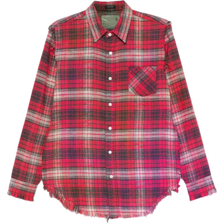 Рубашка в клетку с эффектом потертости R13, красный
Рубашка в клетку с эффектом потертости R13, красный