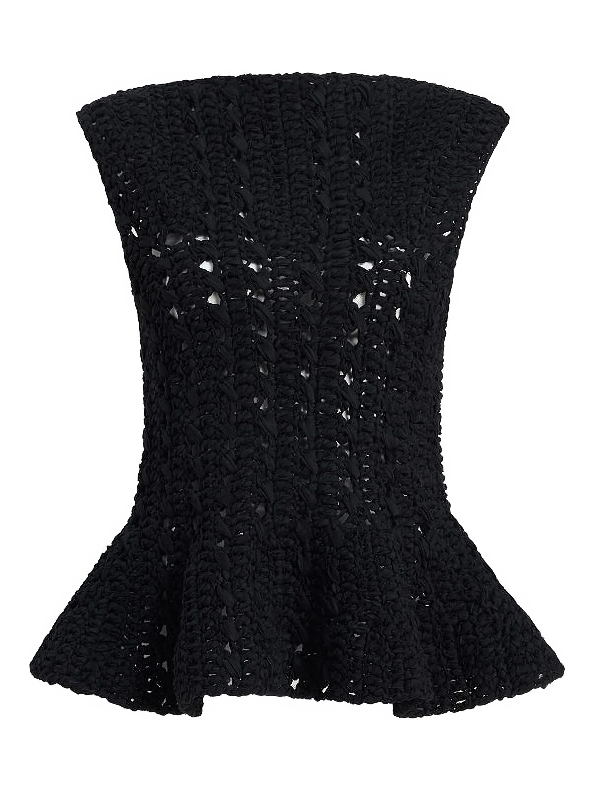 Топ Yuka в технике кроше с баской Khaite, черный
Топ Yuka в технике кроше с баской Khaite, черный