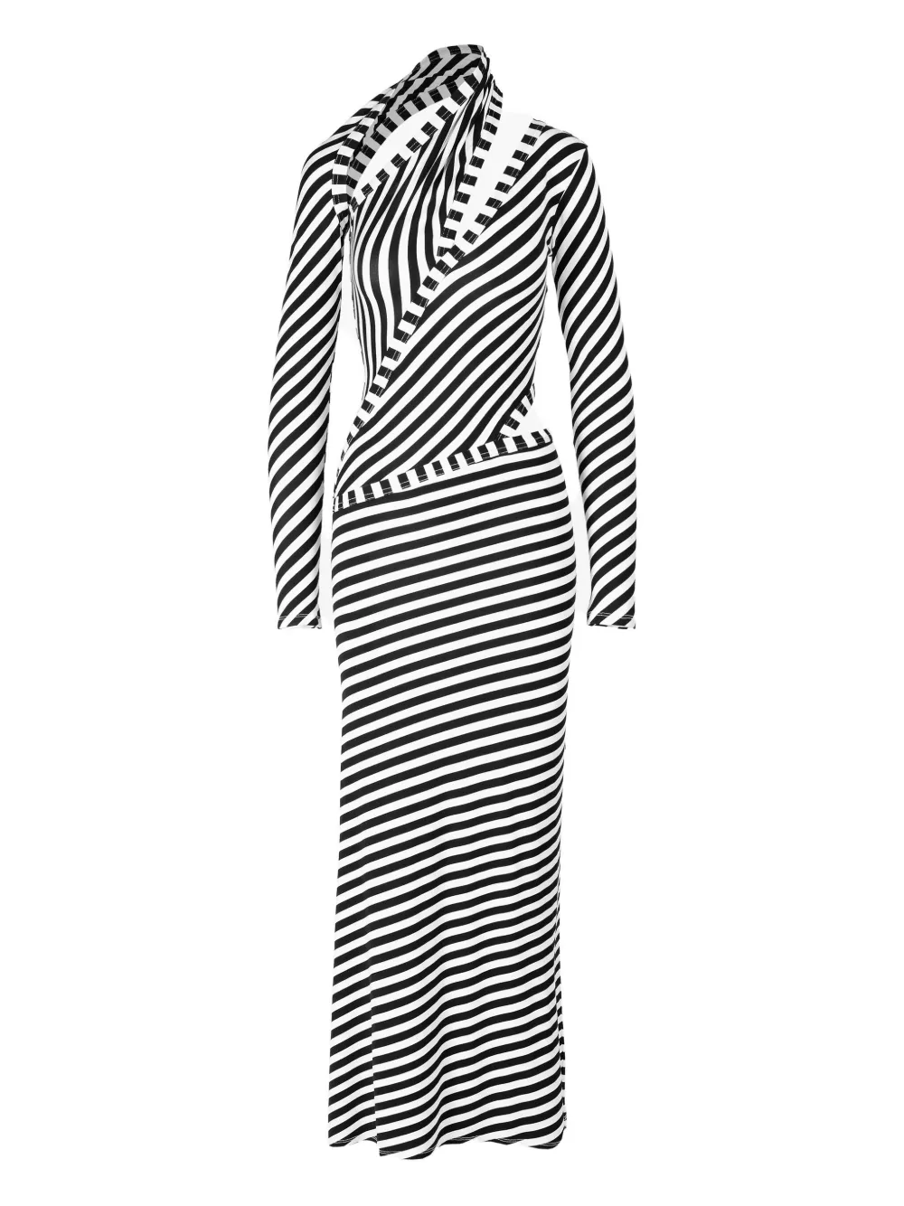 Платье макси в диагональную полоску Ioana Ciolacu, синий 
Платье макси в диагональную полоску Ioana Ciolacu, синий