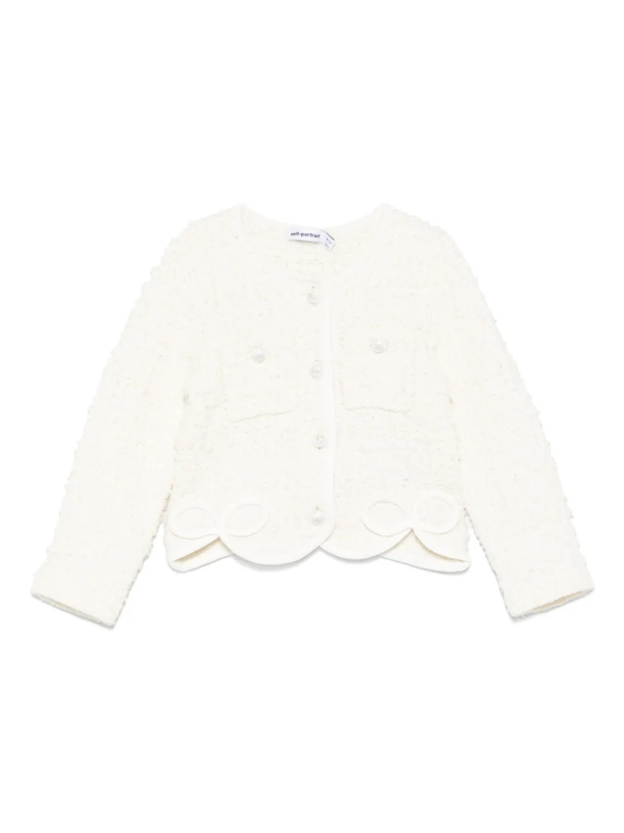 Кардиган на пуговицах Self-Portrait Kids, белый
Кардиган на пуговицах Self-Portrait Kids, белый