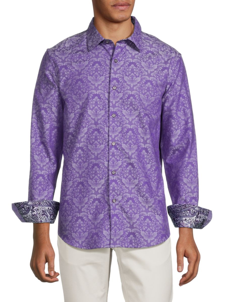 Рубашка жаккардового узора Bayview Paisley Robert Graham, цвет Lilac 
Рубашка жаккардового узора Bayview Paisley Robert Graham, цвет Lilac