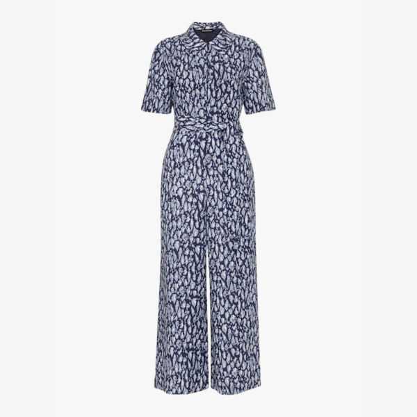 Комбинезон из льняной ткани с короткими рукавами и леопардовым принтом Whistles, синий
Комбинезон из льняной ткани с короткими рукавами и леопардовым принтом Whistles, синий