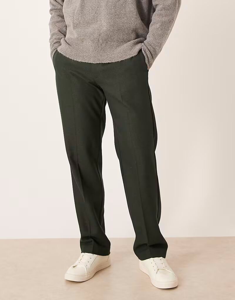 Элегантные прямые шерстяные брюки зеленого цвета с узором «в ёлочку» Asos Design
Элегантные прямые шерстяные брюки зеленого цвета с узором «в ёлочку» Asos Design