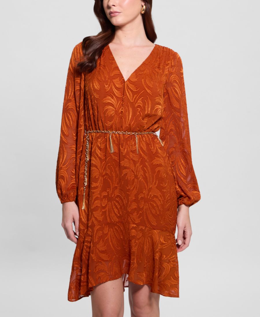 Женское платье Deztiny из шифона с принтом, А-силуэт GUESS, Orange
Женское платье Deztiny из шифона с принтом, А-силуэт GUESS, Orange