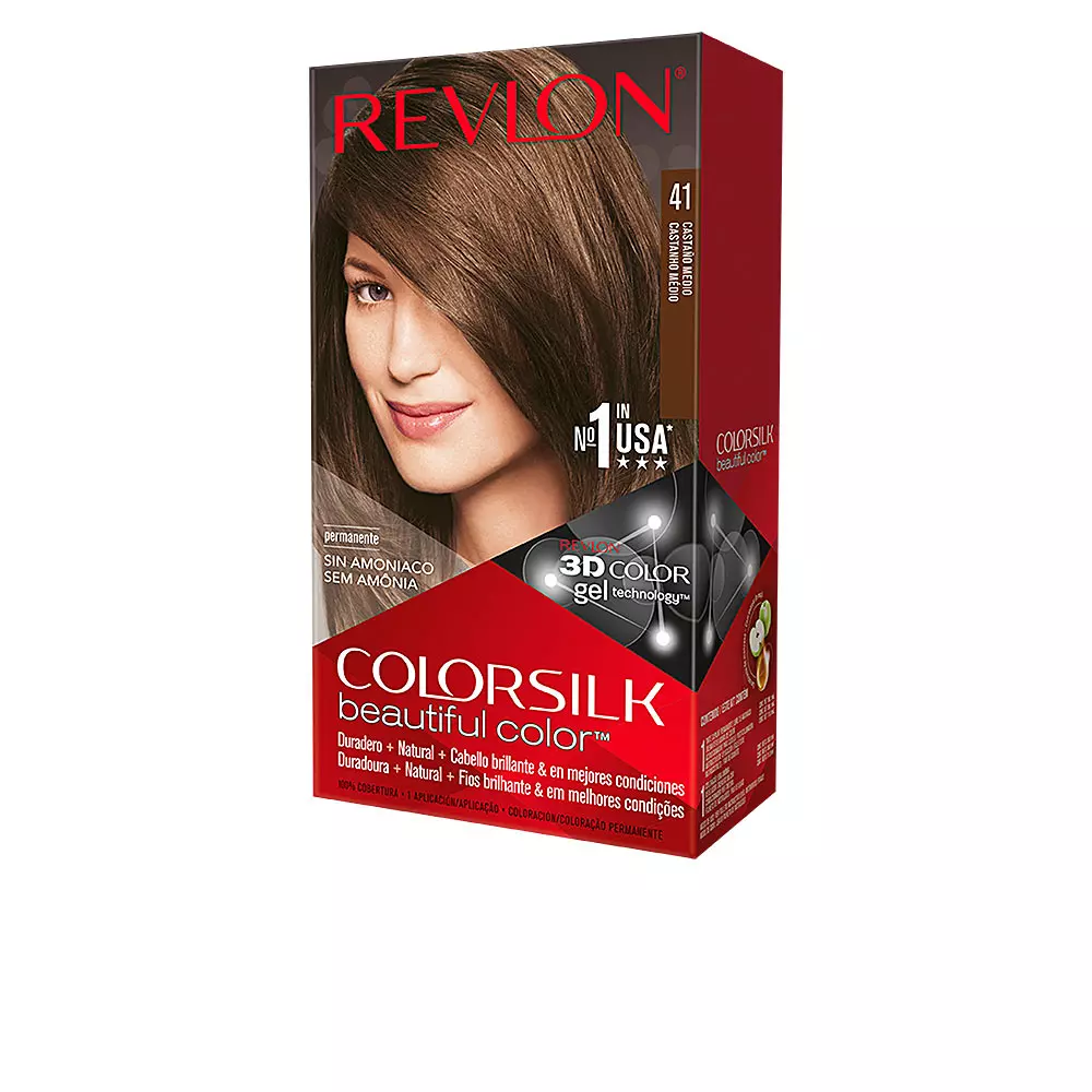 Краска для волос Colorsilk tinte Revlon Mass Market, цвет 41-castaño medio, 1 шт.
Краска для волос Colorsilk tinte Revlon Mass Market, цвет 41-castaño medio, 1 шт.