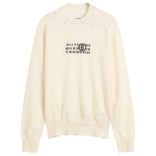 Вязаный джемпер с логотипом Numbers, выполненный в технике состаривания Mm6 Maison Margiela, off белый
Вязаный джемпер с логотипом Numbers, выполненный в технике состаривания Mm6 Maison Margiela, off белый